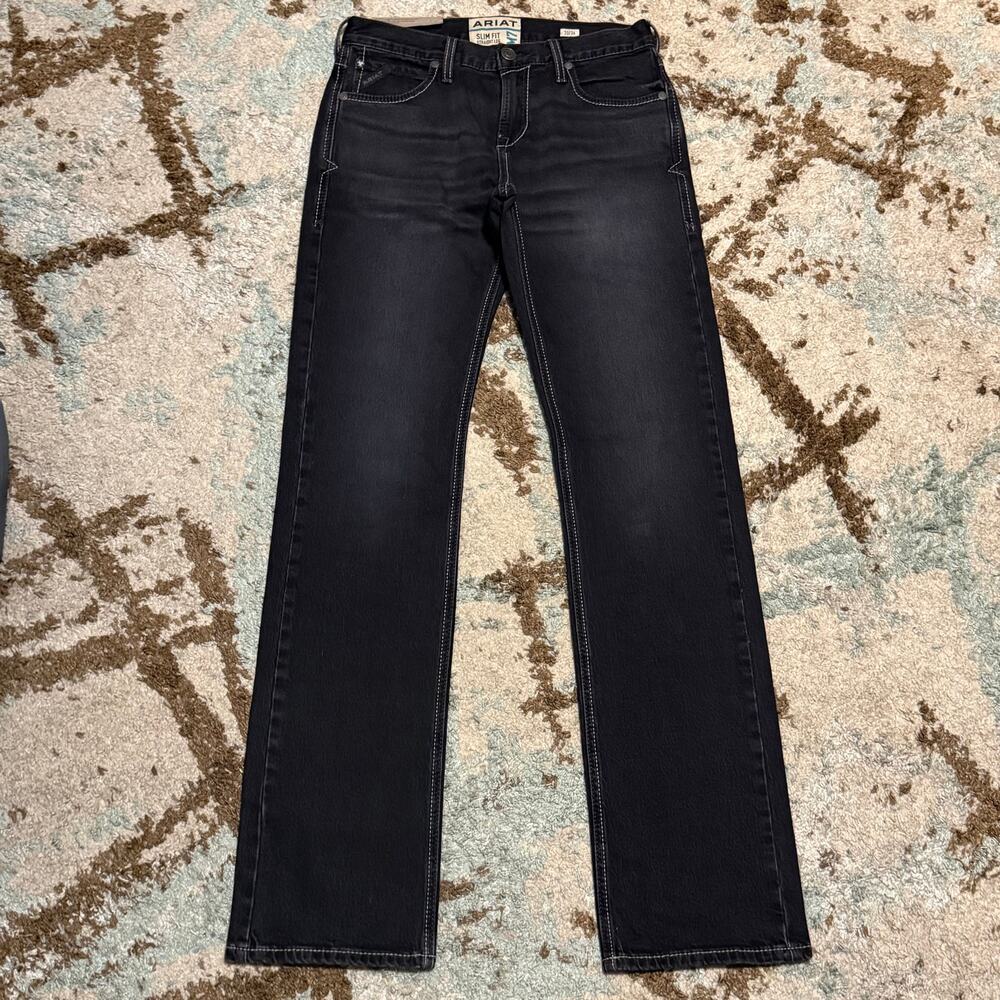 NWT Ariat M7 Slim Fit Straight Leg Black Jeans Mens Size 30x36 Western